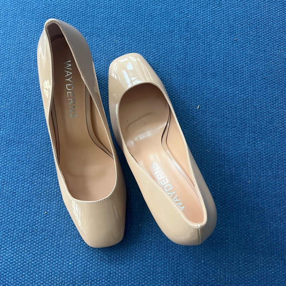 Beige Patent Leather Heels